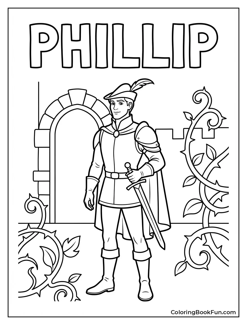 Prince Phillip Holding Sword