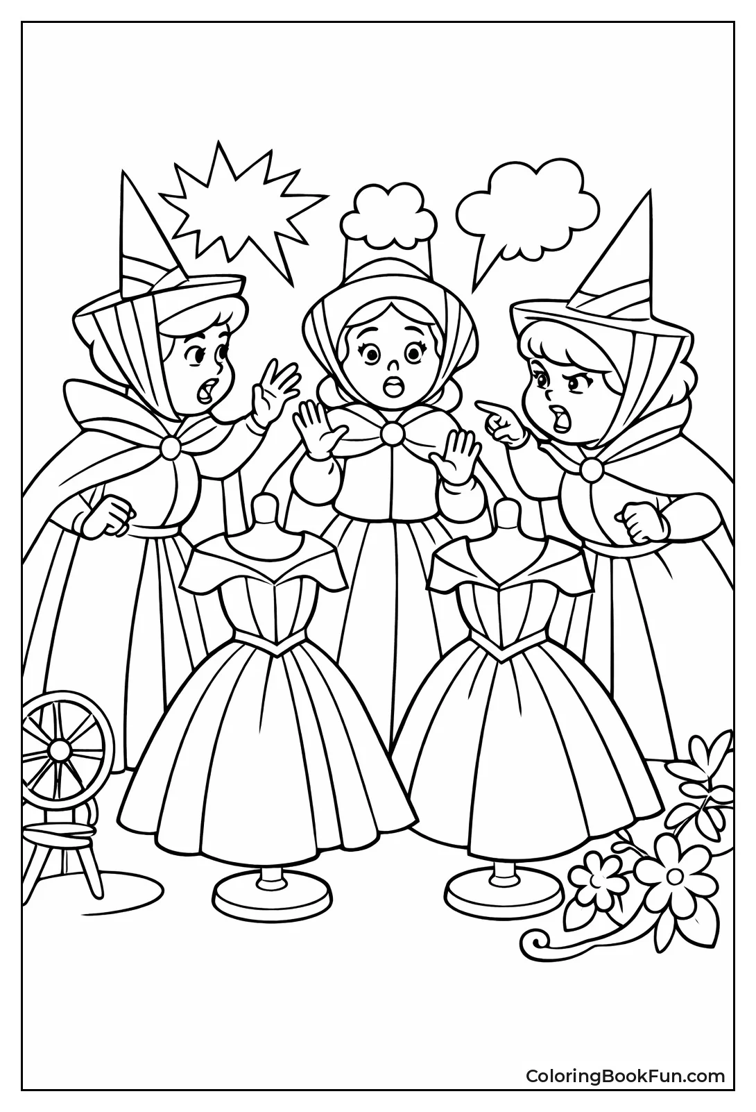 Fairies Arguing over Dresses