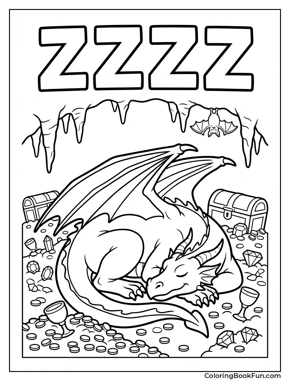 Dragon Sleeping in Cave