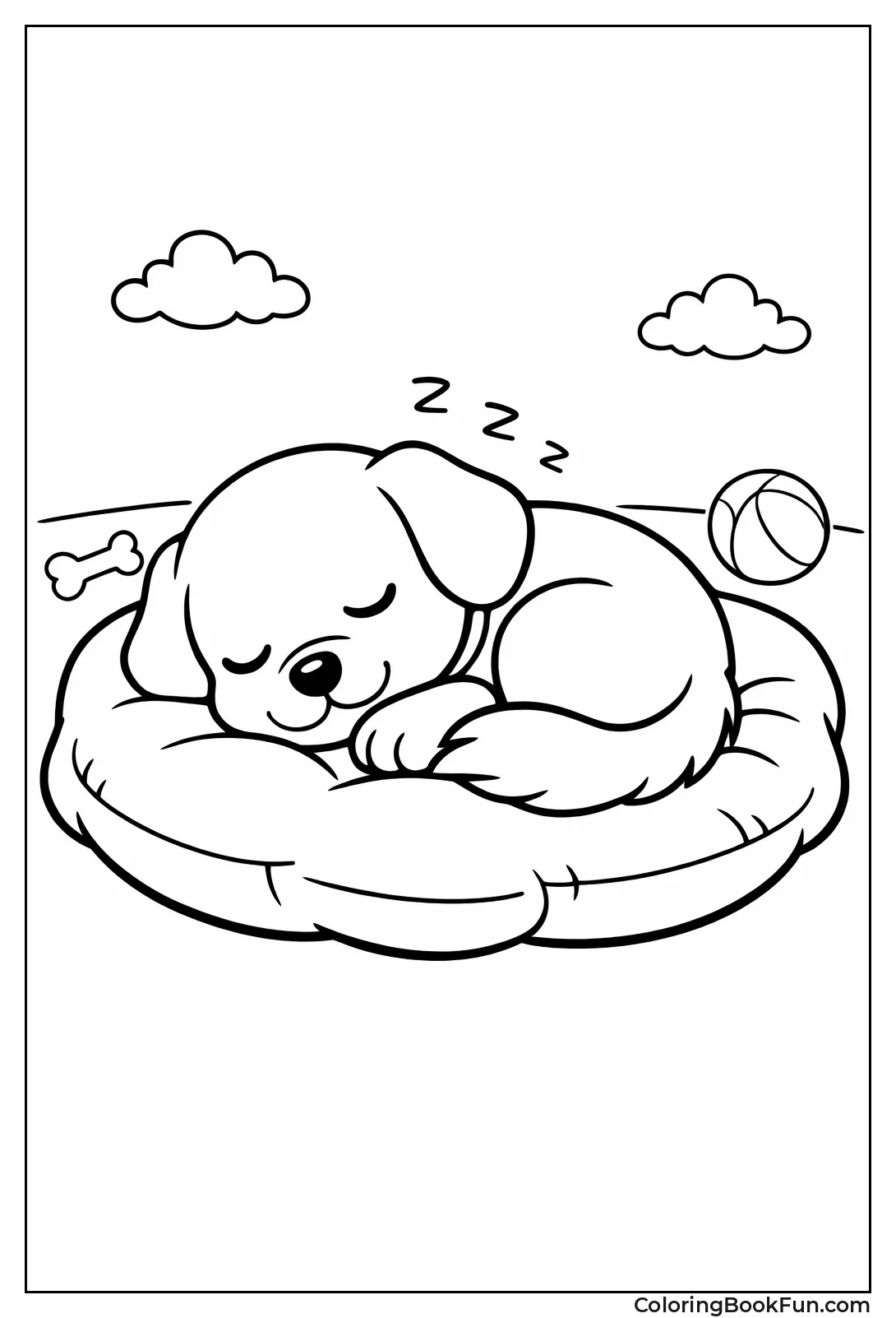 Curled Dog Sleeps Peacefully