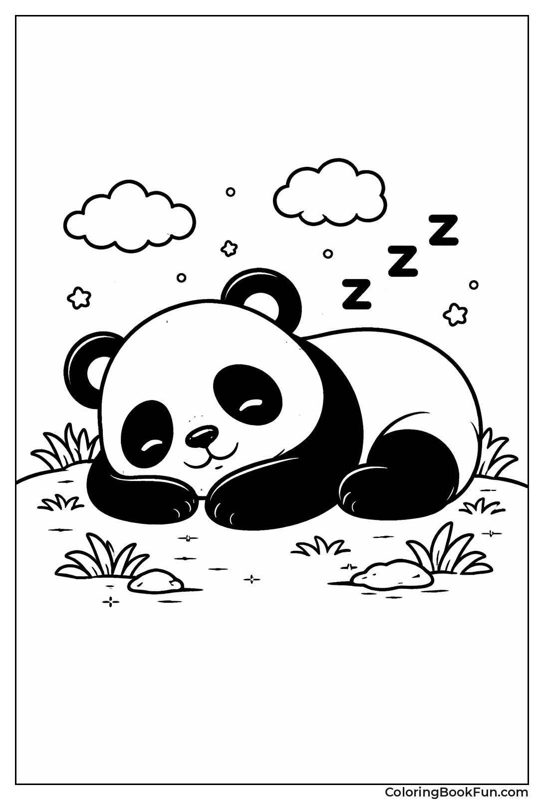 Curled Panda Taking Nap