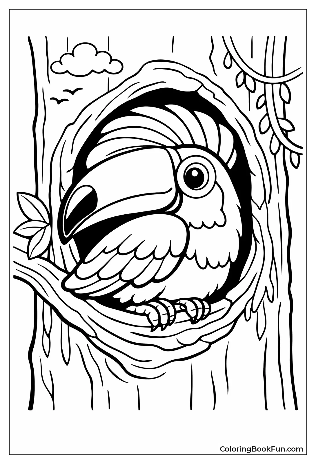 Sleeping Toucan in Hollow