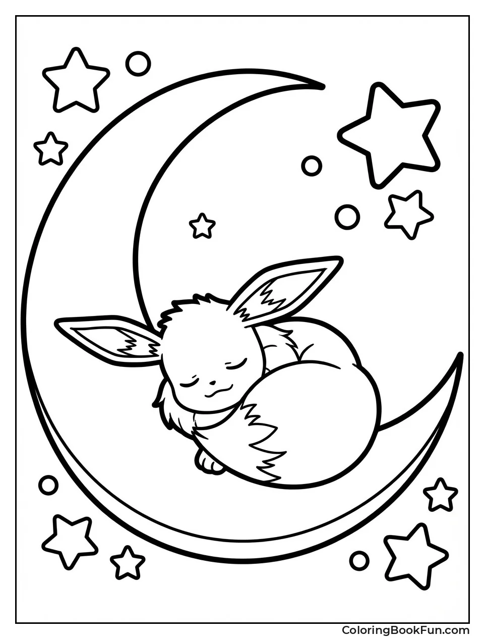 Sleeping Eevee on Moon