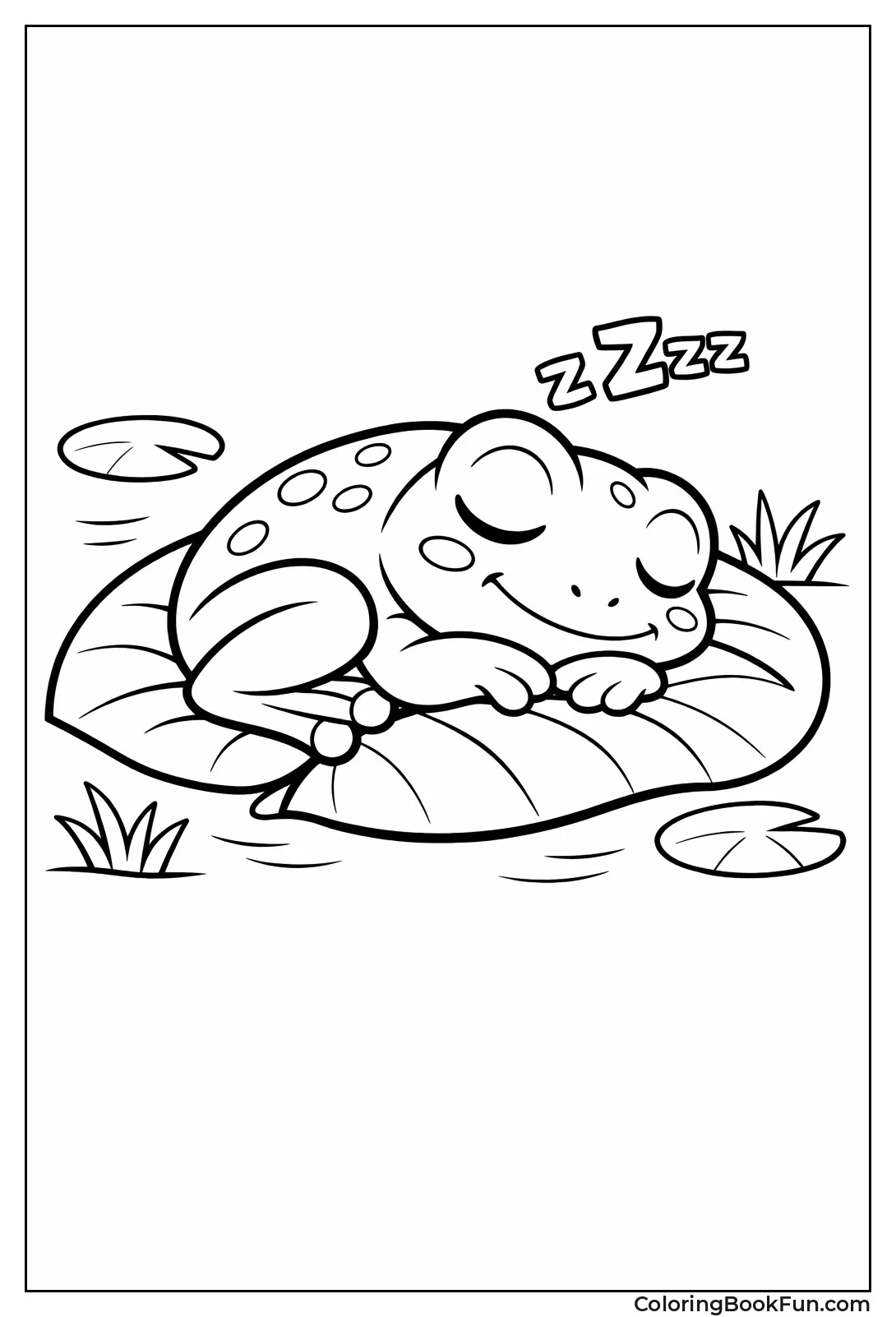 Sleeping Frog on Curly Leaf