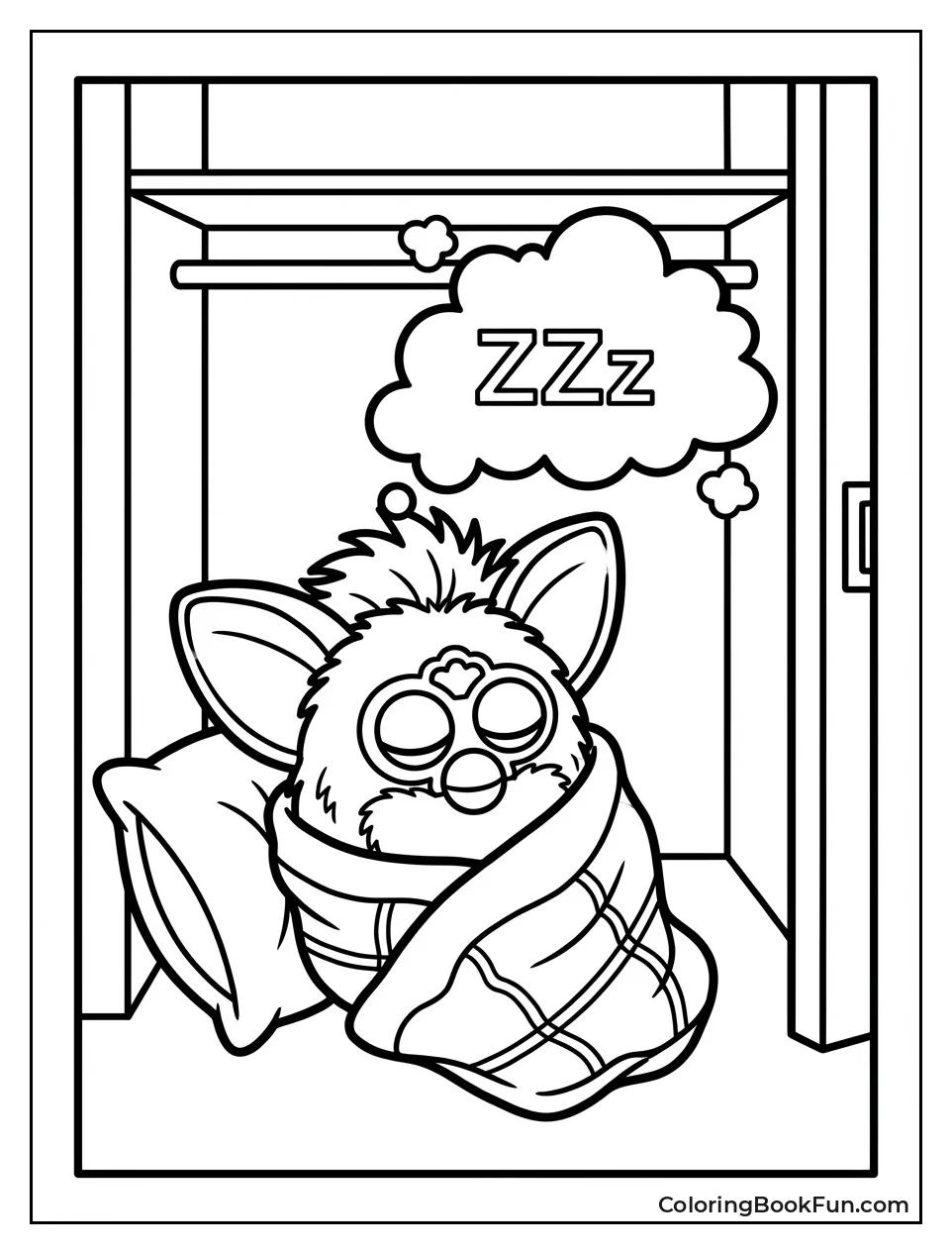 Sleeping Furby in Closet