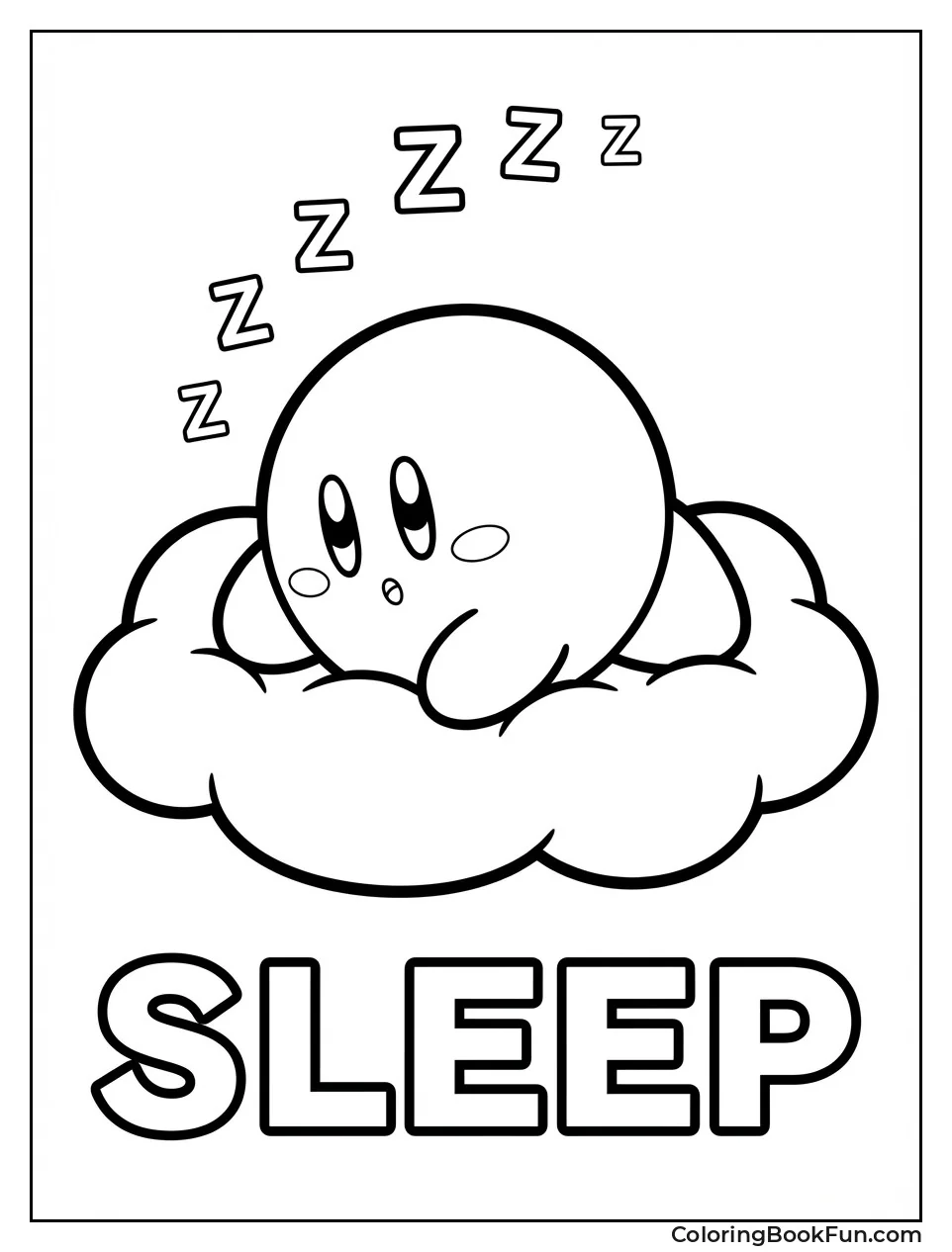 Sleeping Kirby on Cloud