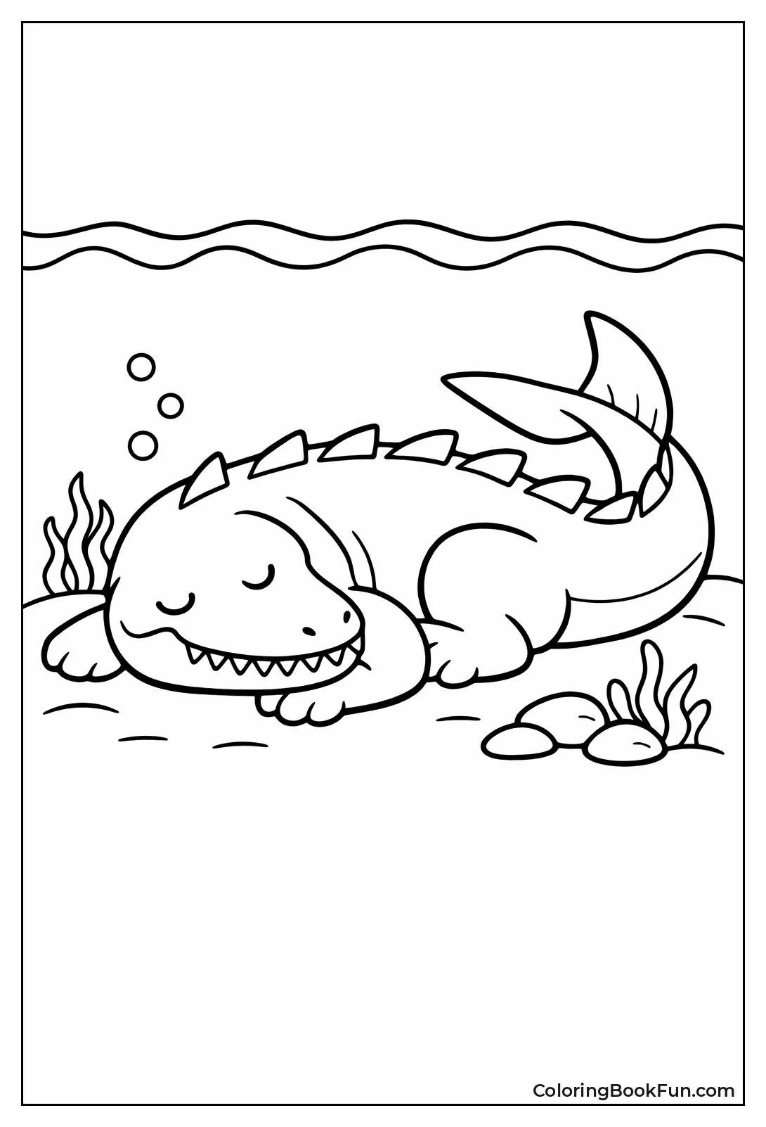 Sleeping Mosasaurus Rests Peacefully