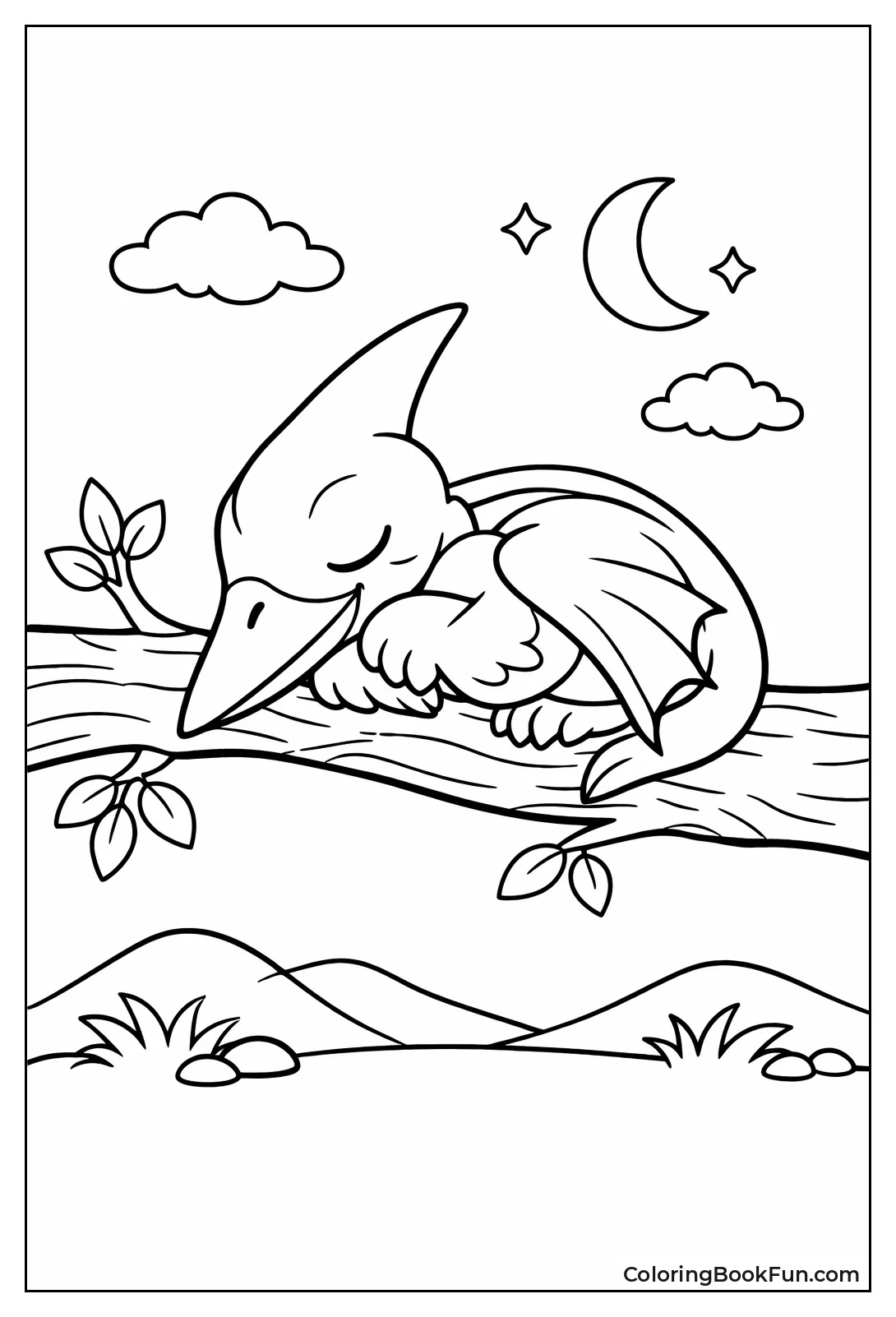 Sleeping Pterodactyl on Branch