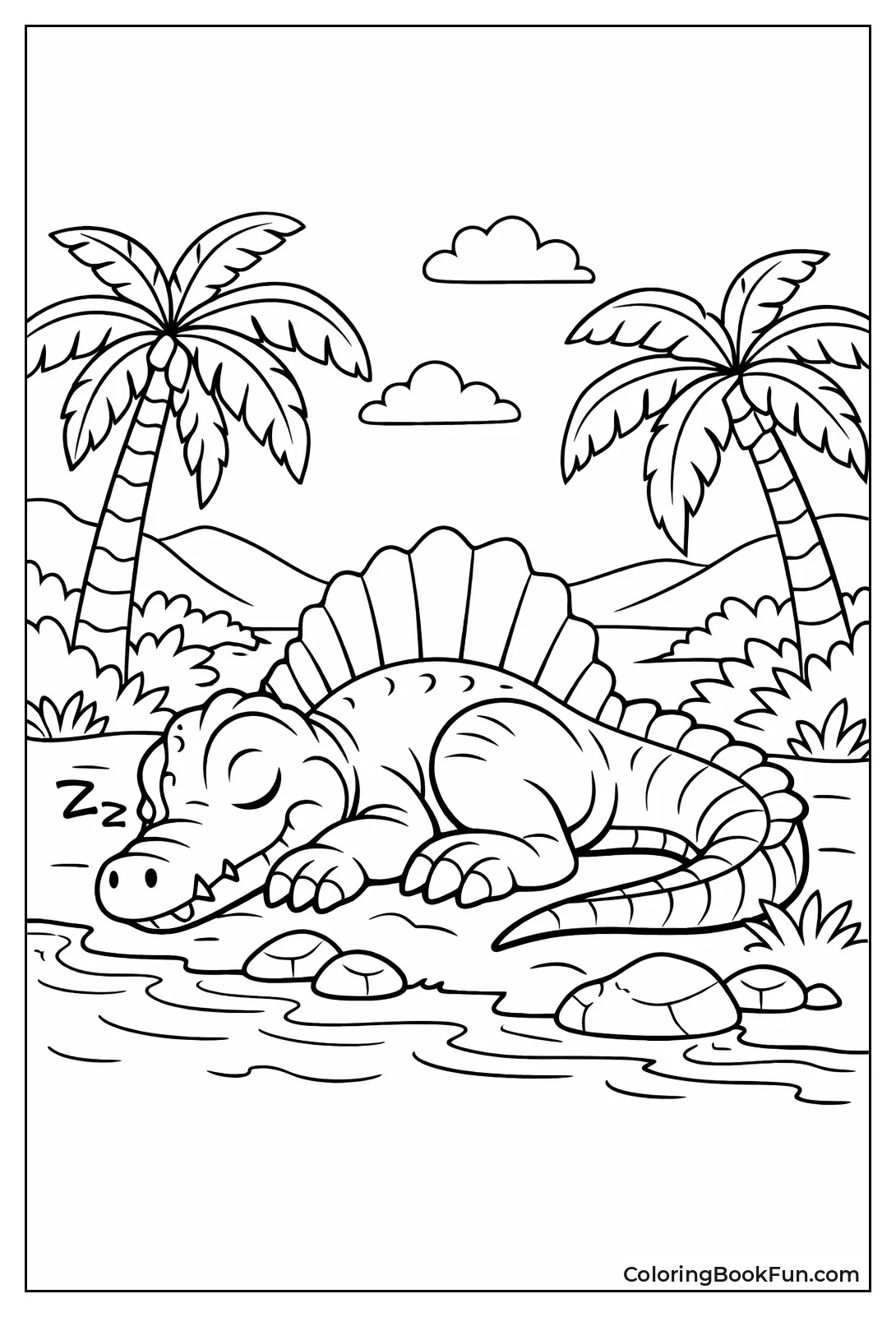 Sleeping Spinosaurus by River