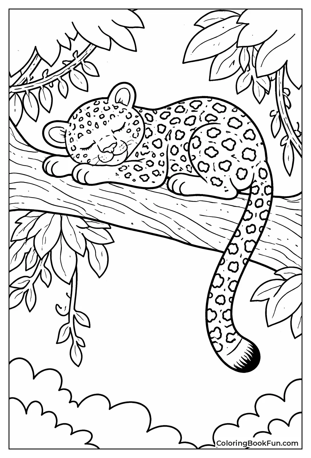 Sleeping Leopard in Tree