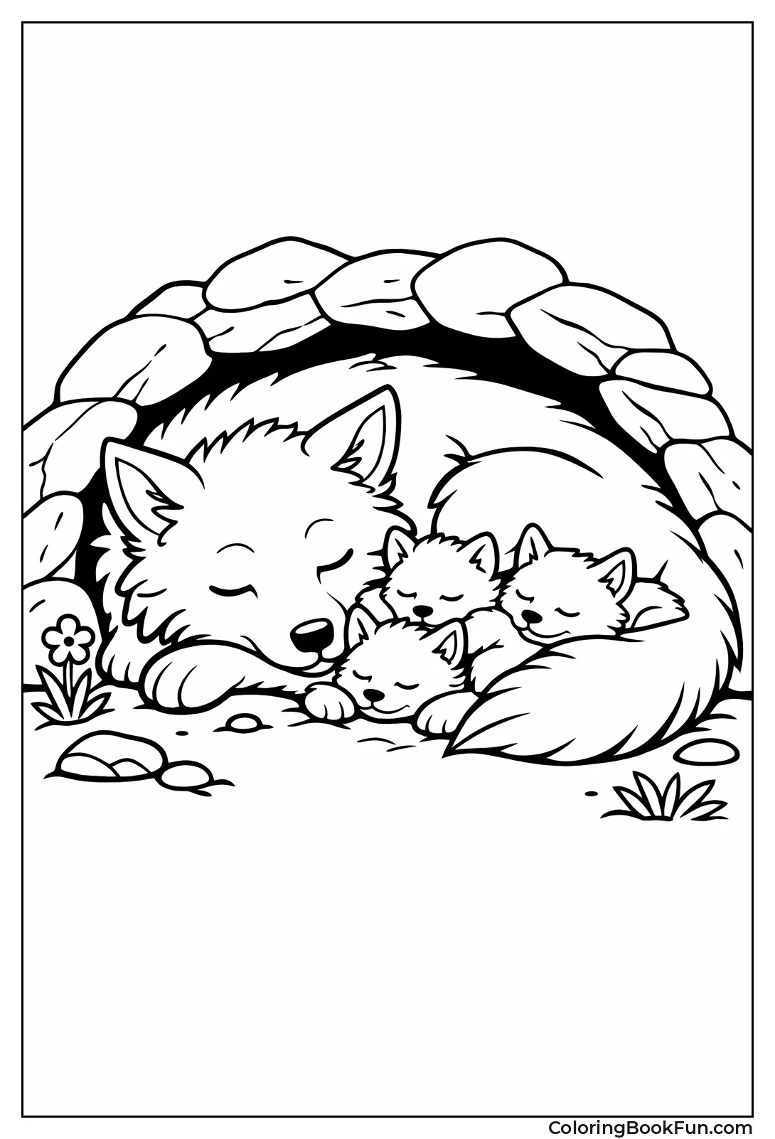 Mom Sleeping with Pups