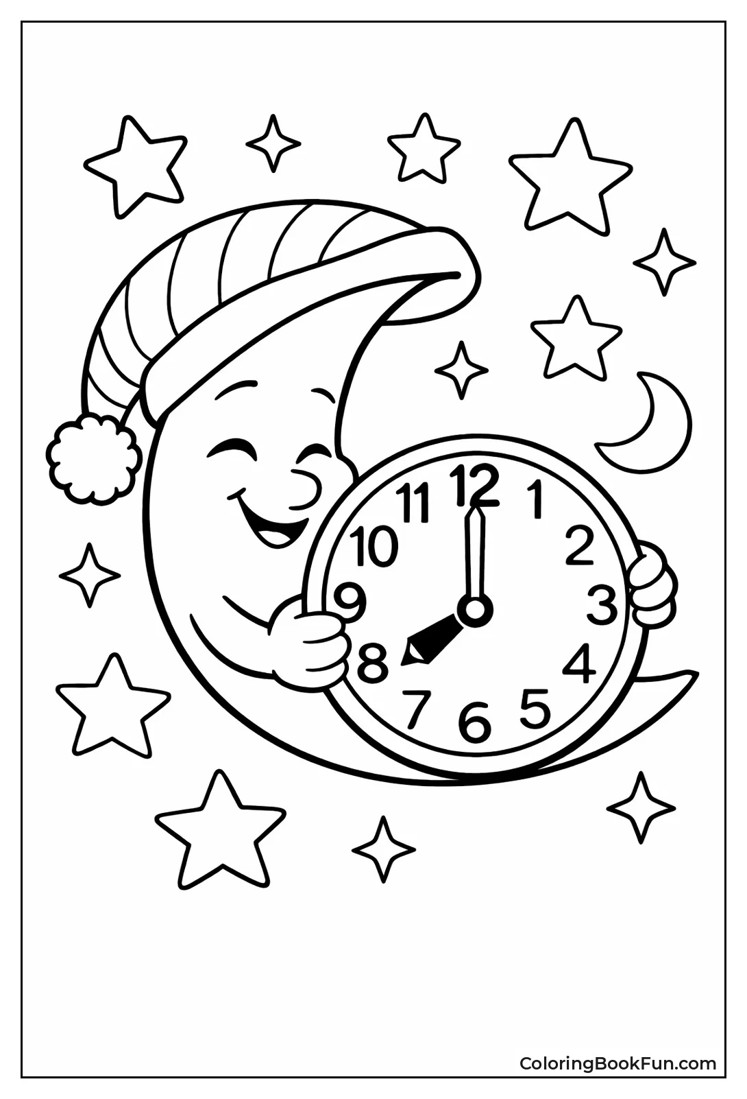 Moon Holds Night Clock