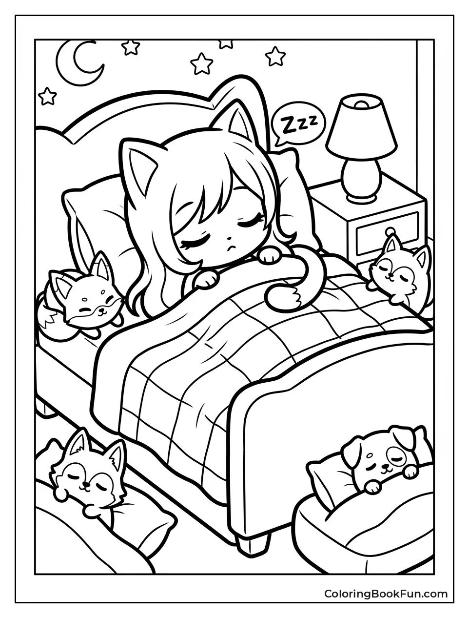 Sleepy Neko Aphmau in Bed