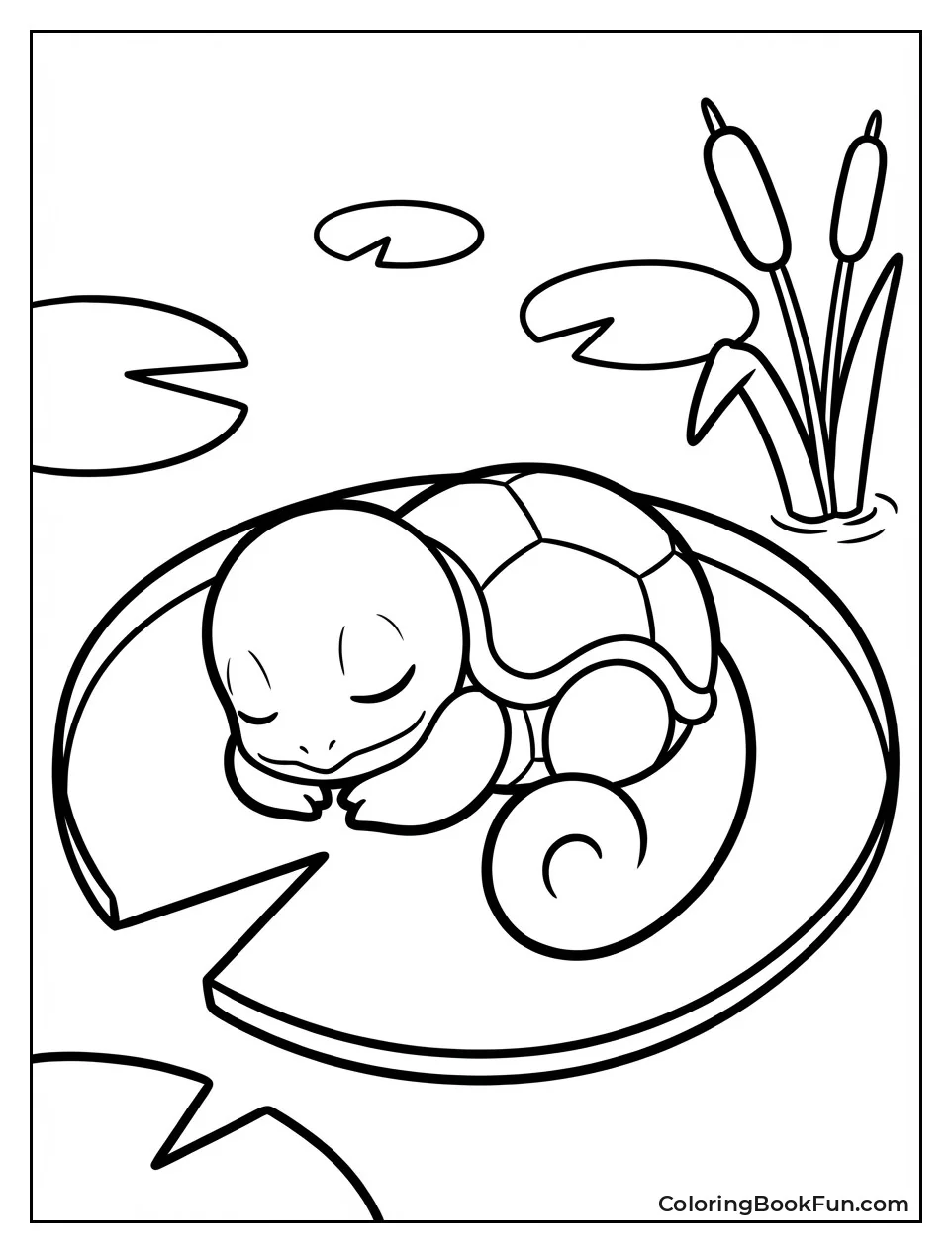 Sleepy Squirtle on Lily Pad