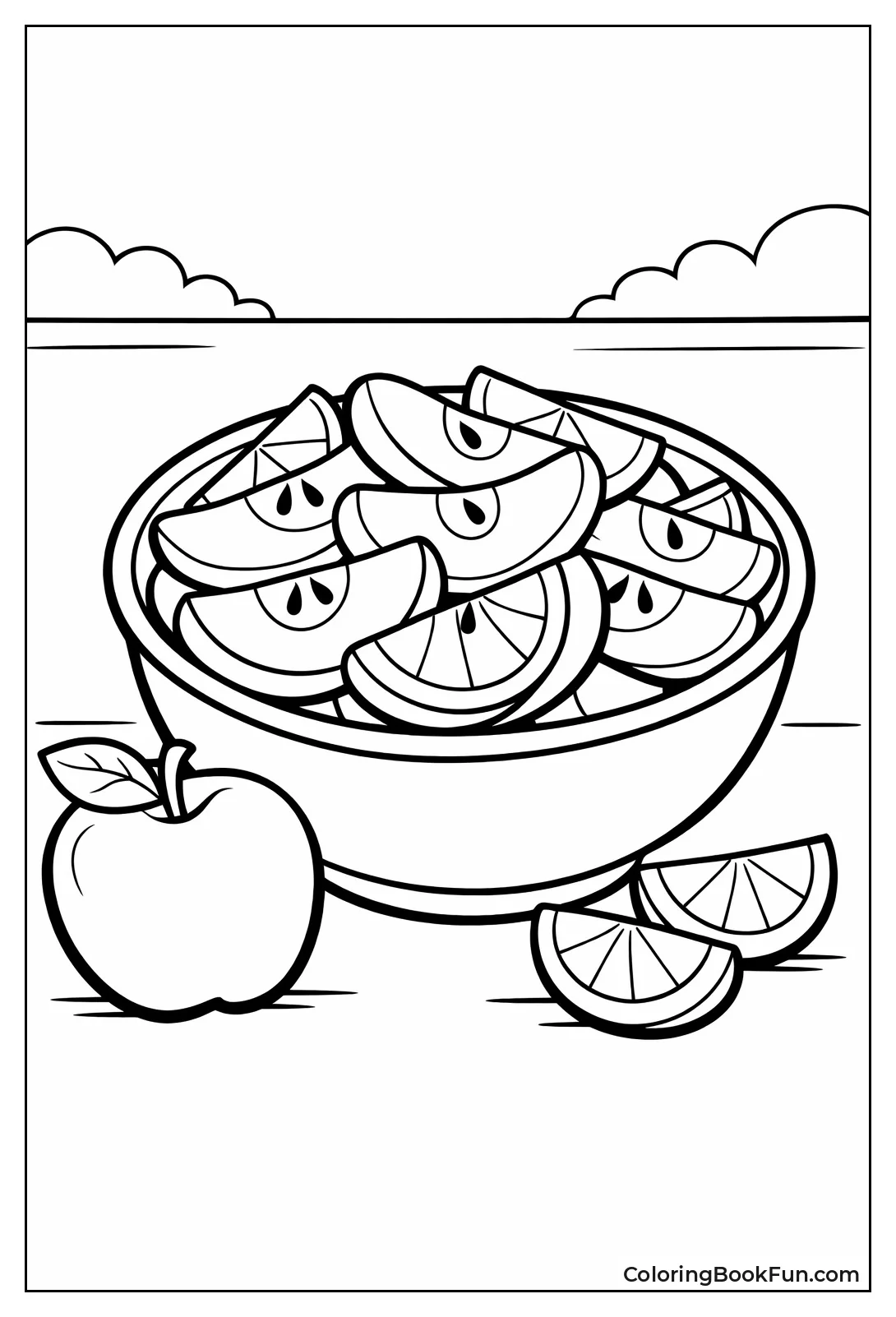 Sliced Apples in Bowl