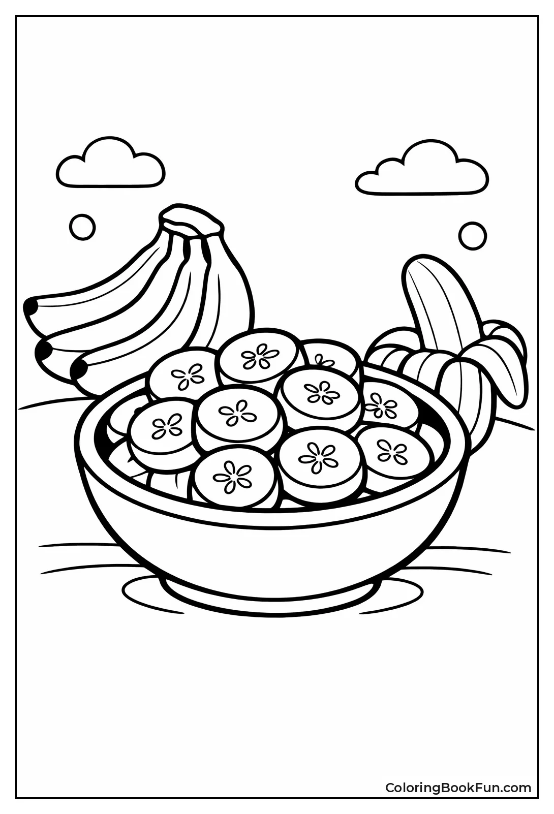 Bowl of Sliced Bananas