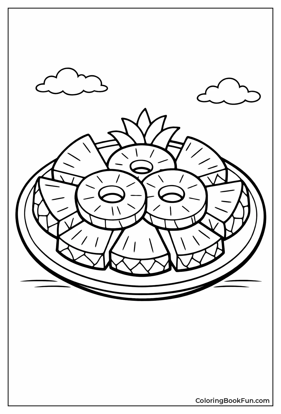 Pineapple Wedges on Plate