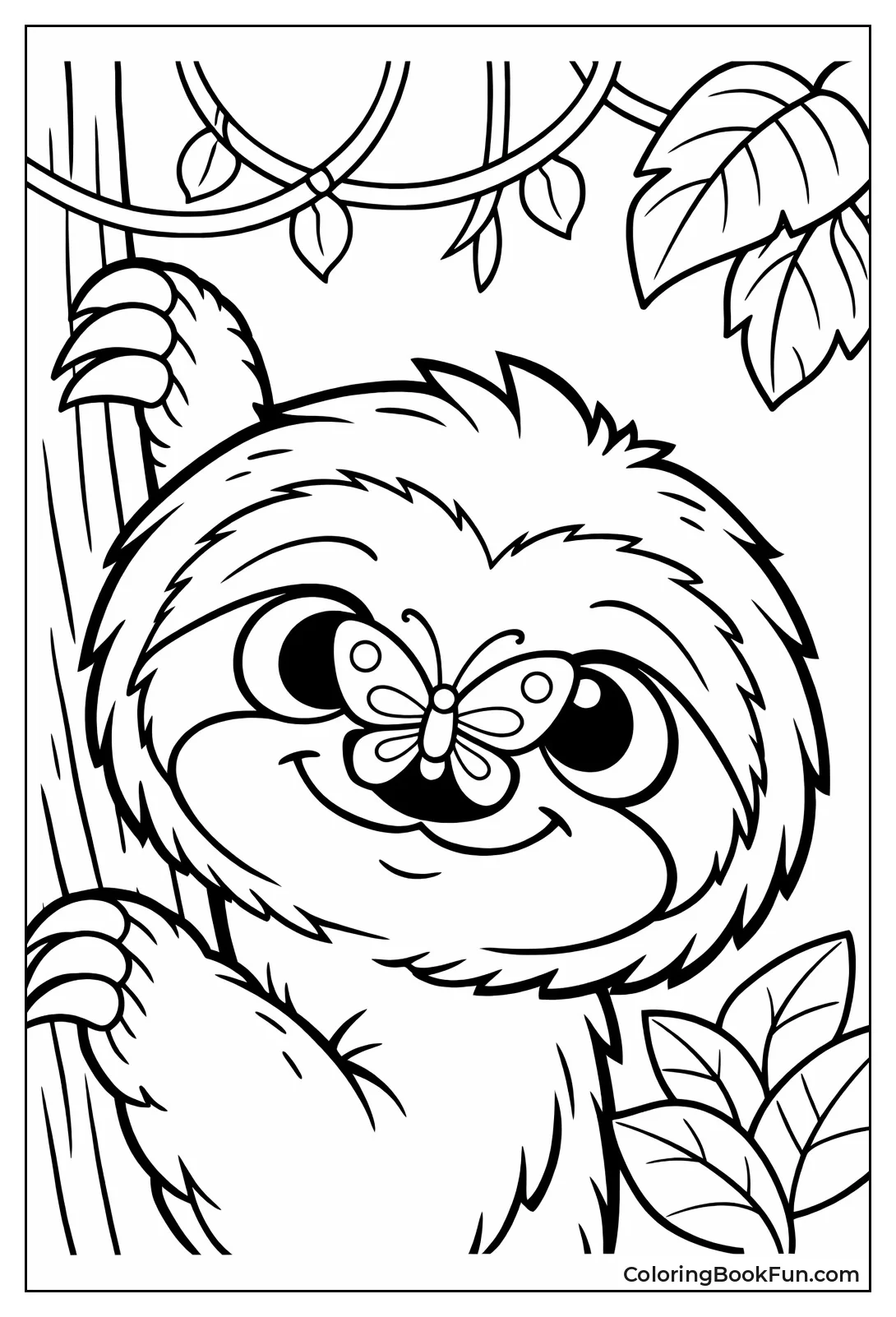 Butterfly Lands on Sloth Nose