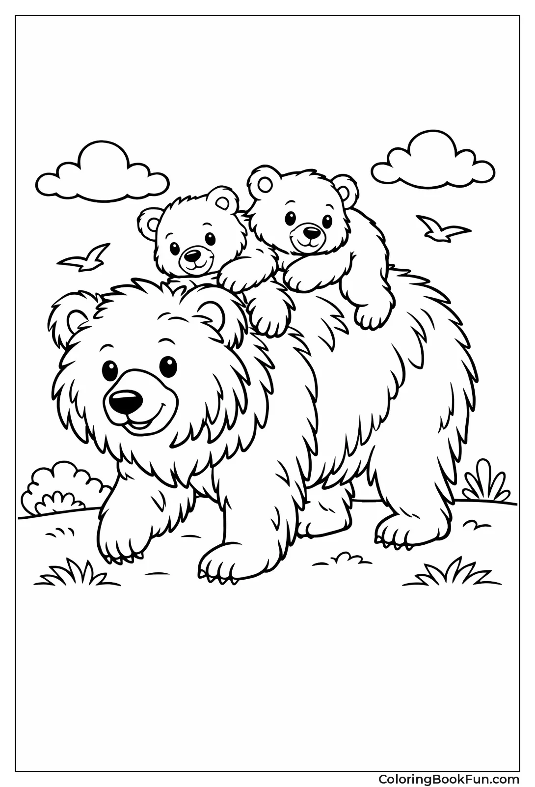 Sloth Bear with Babies