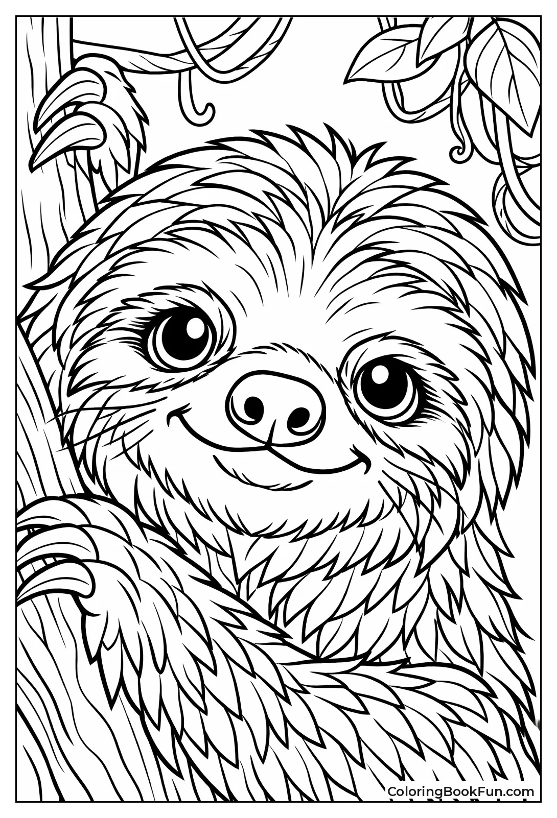 Detailed Sloth Face Closeup
