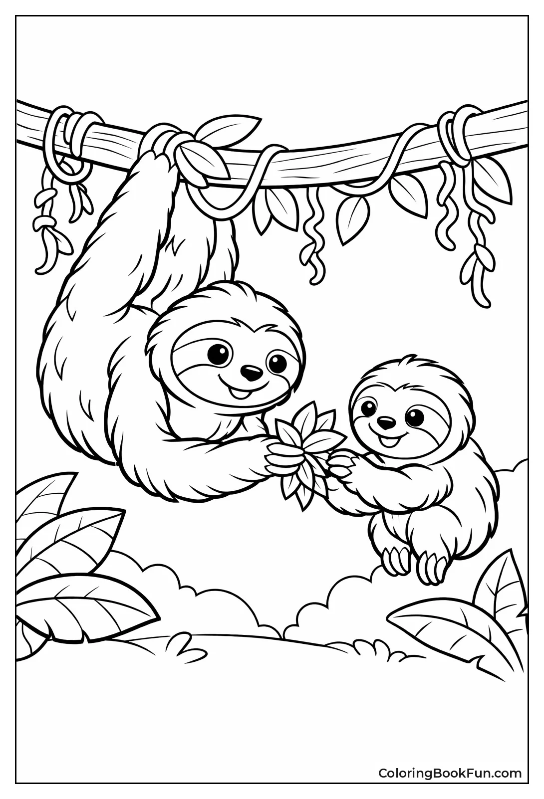 Mom Feeds Baby Leaves