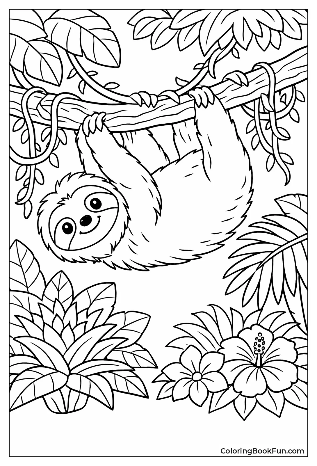 Sloth in Lush Canopy