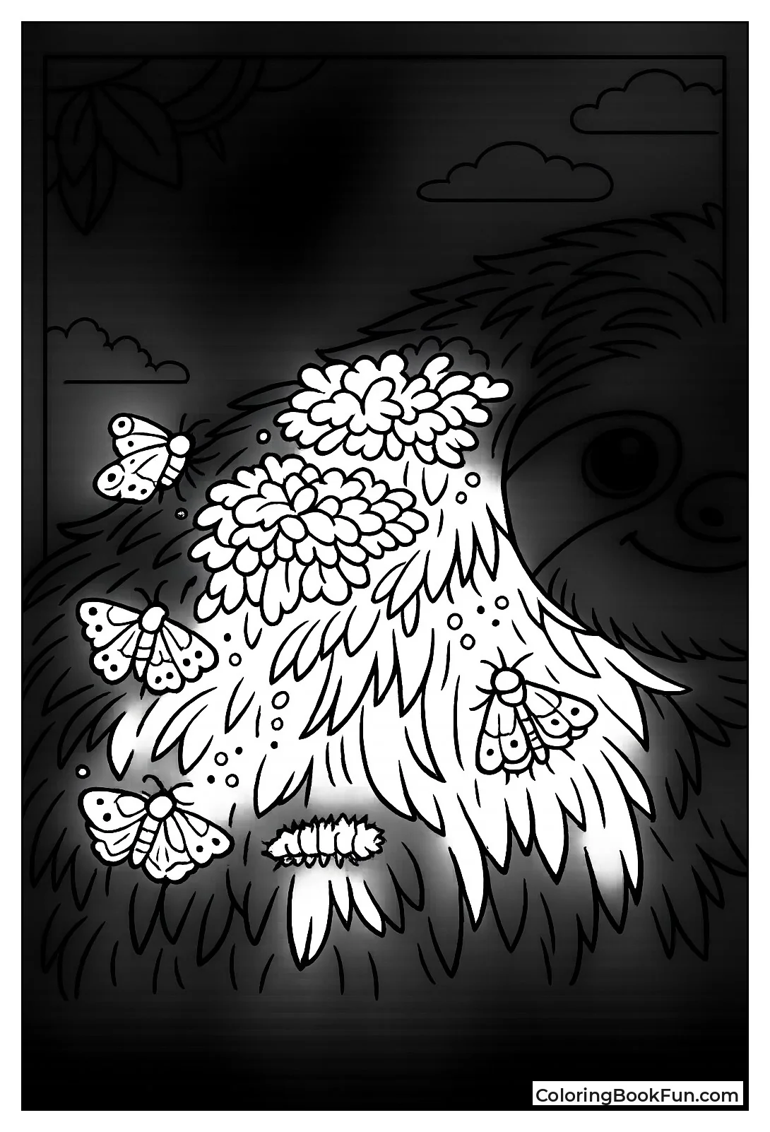 Sloth Fur with Moths