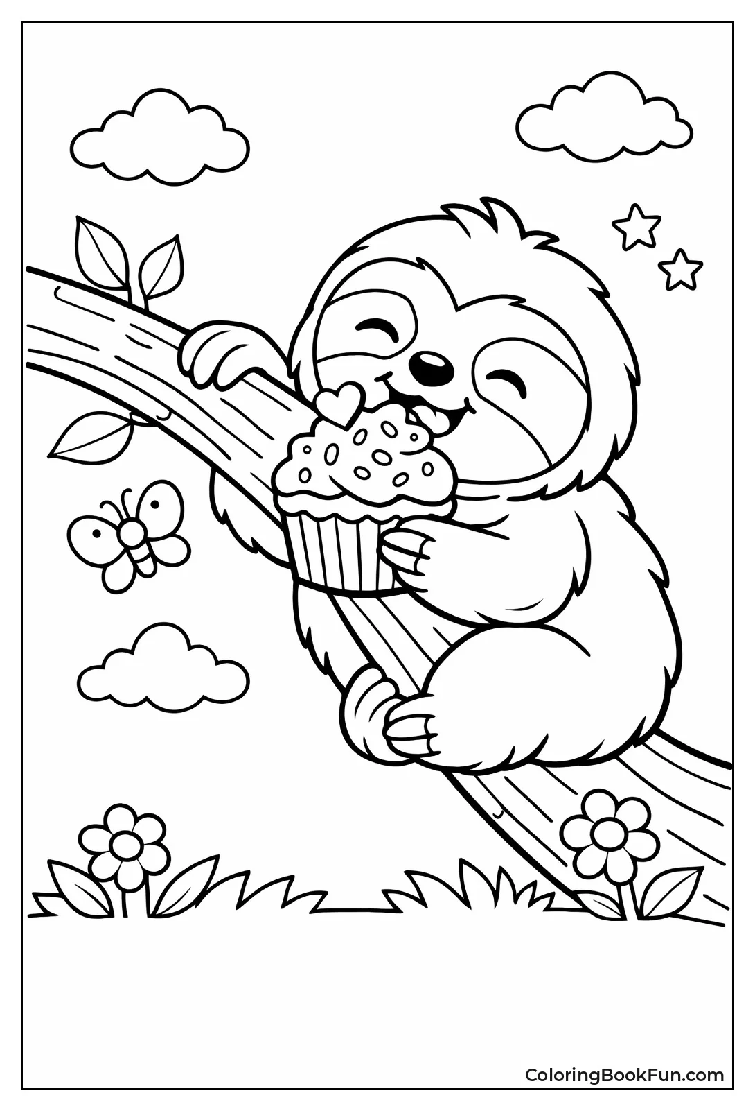 Sloth Munching Cupcake