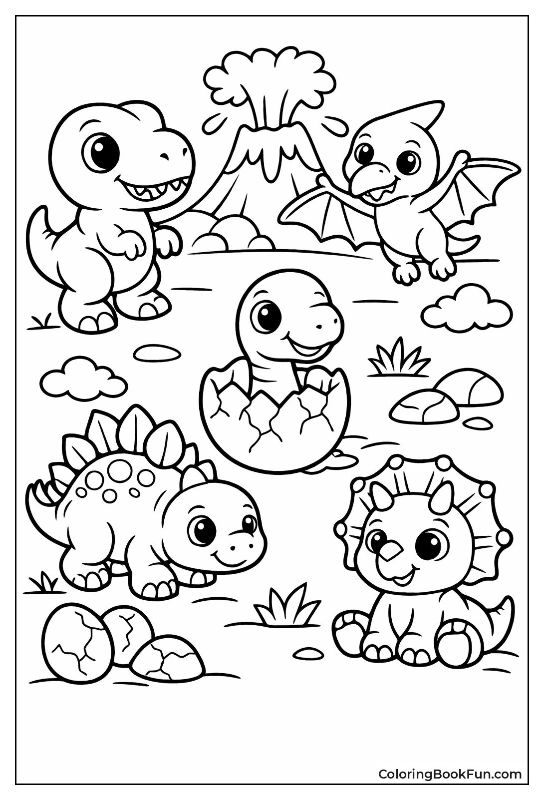 Small Baby Dinos Pose