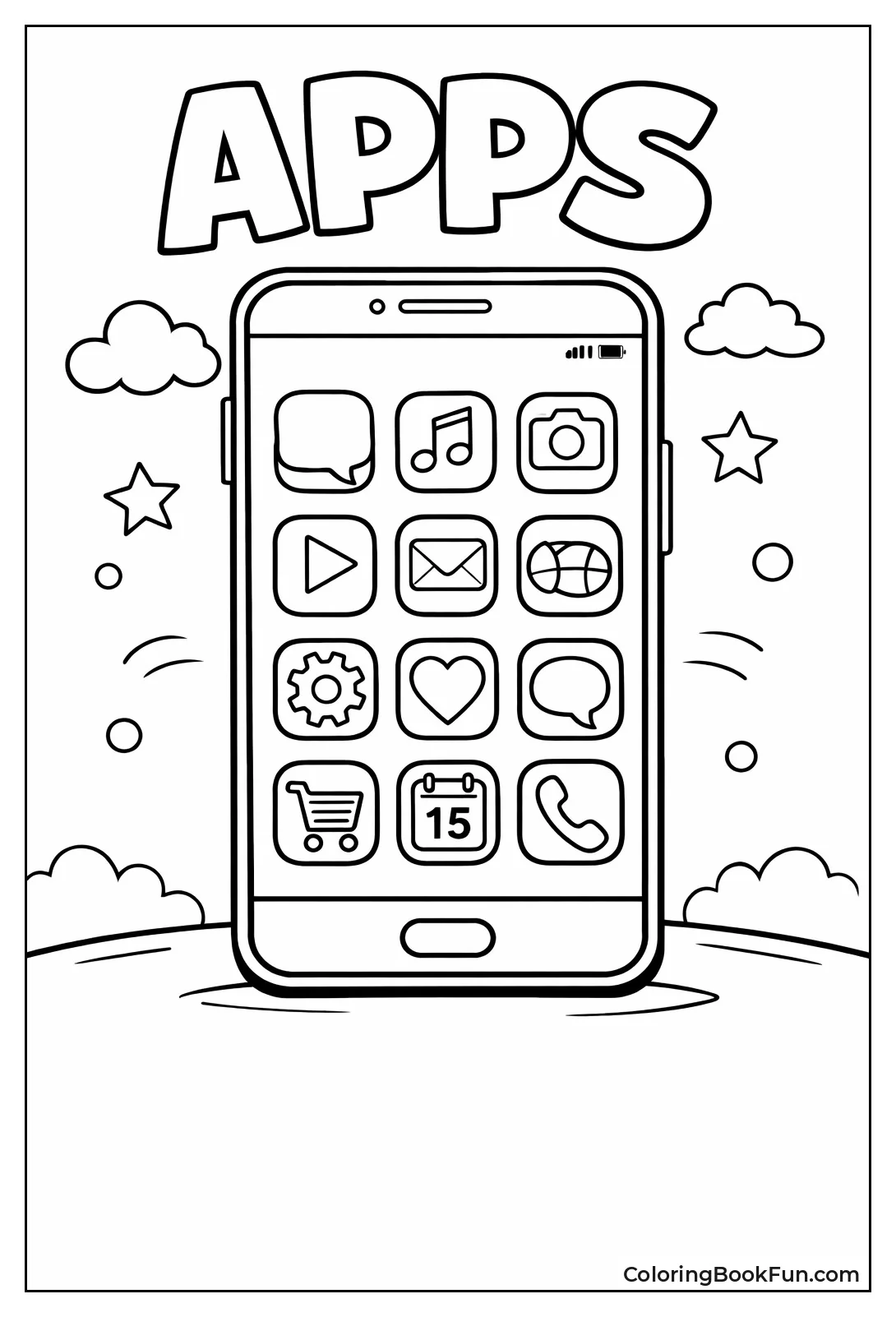 Phone Screen with App Icons