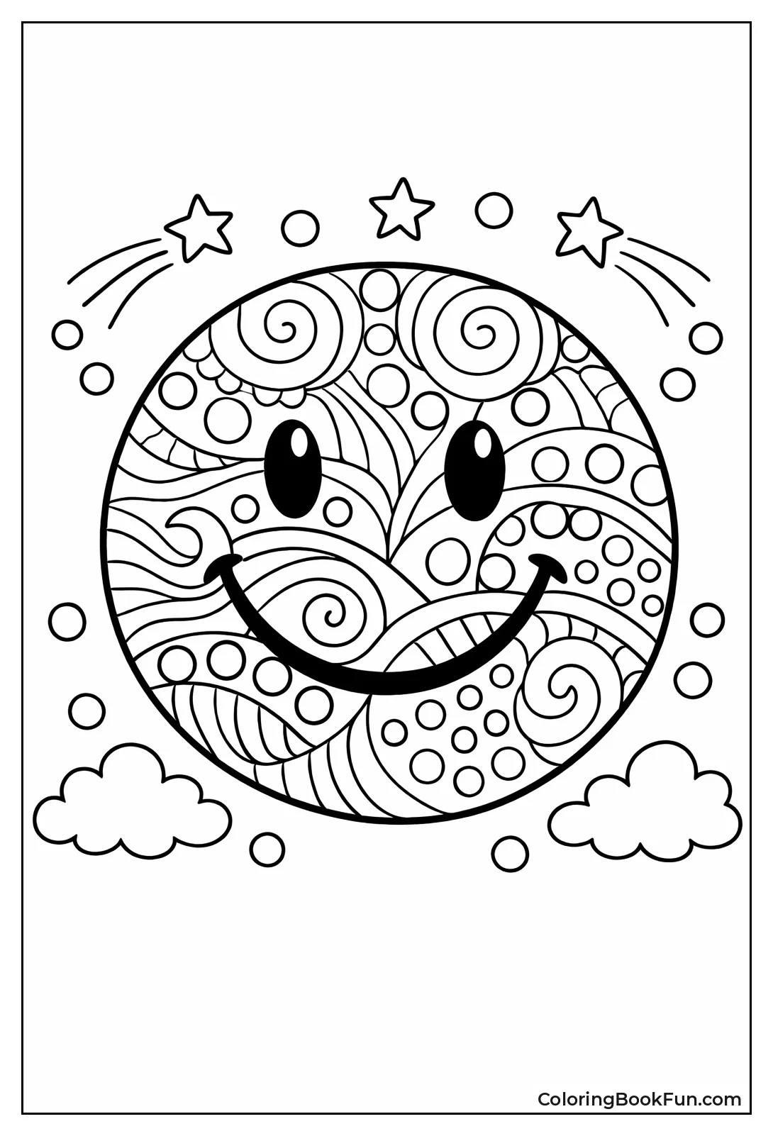 Patterned Happy Smiley Face