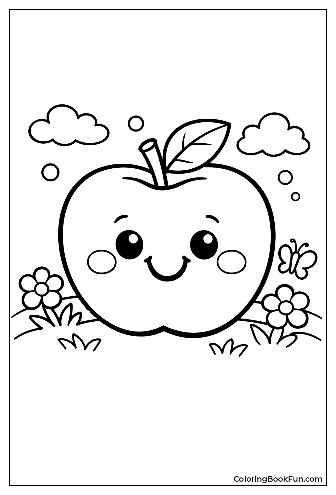 Smiling Apple with Cheeks