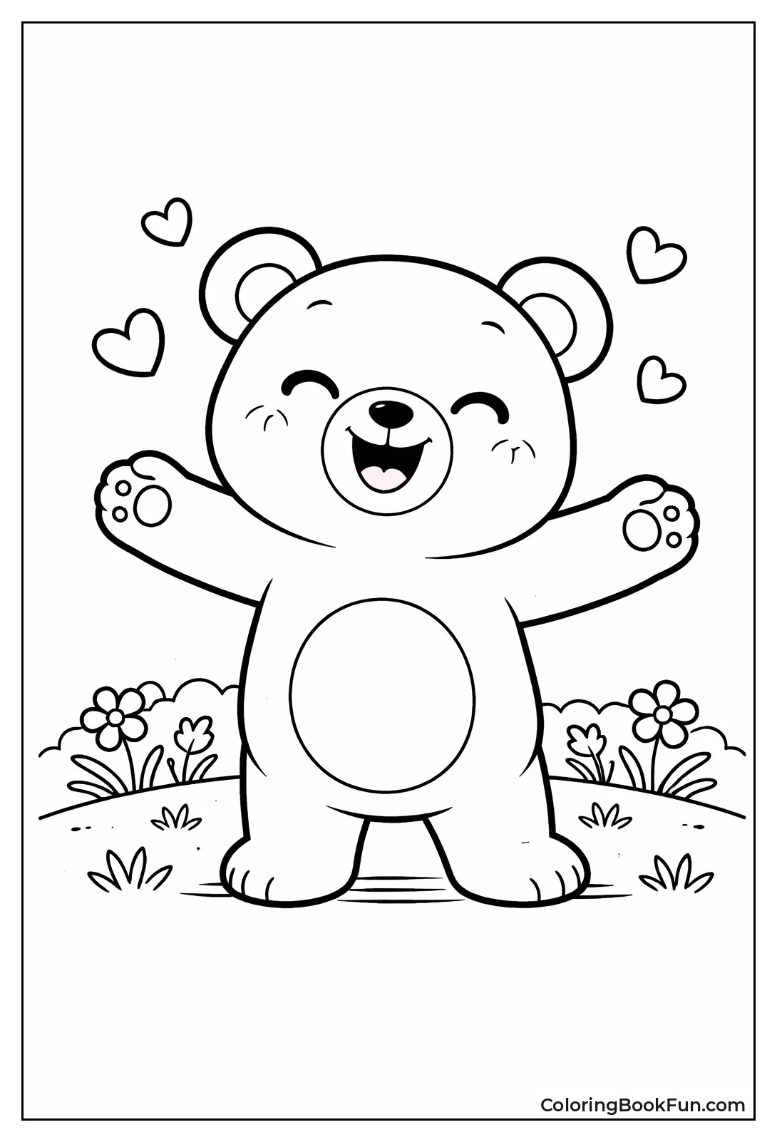 Smiling Bear Gives Hug