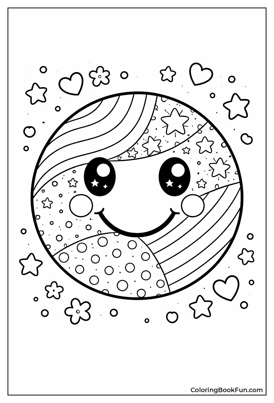 Zentangle Patterned Happy Face