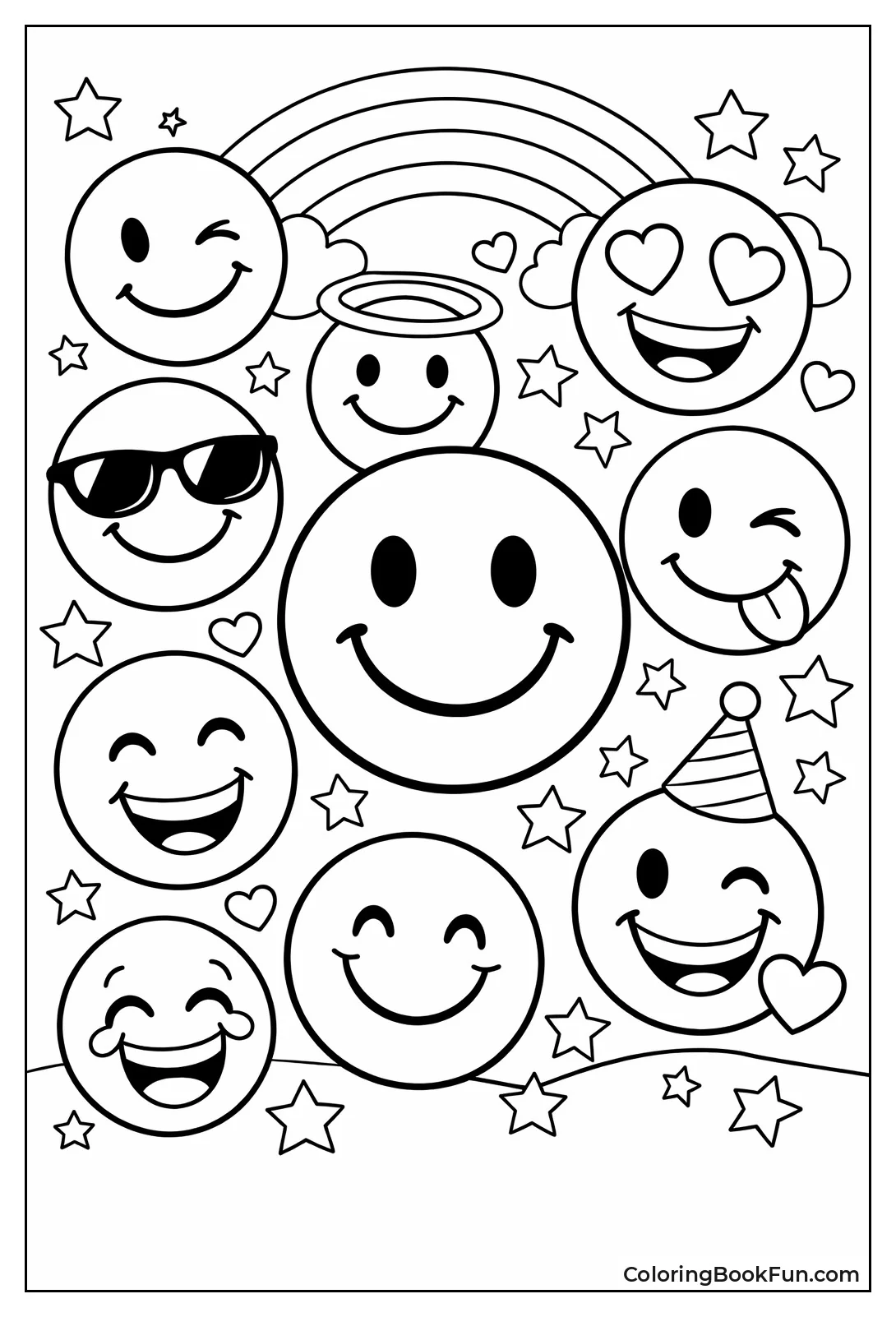 Cheerful Smiley Emoji Faces