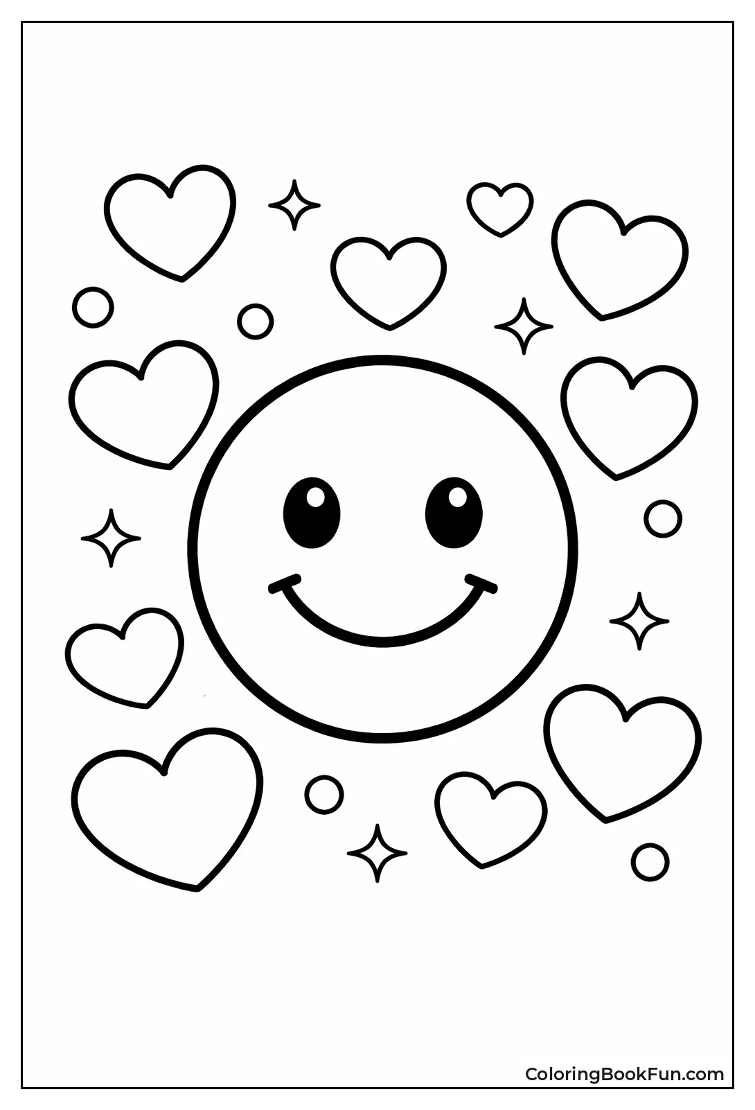 Smiley with Floating Hearts