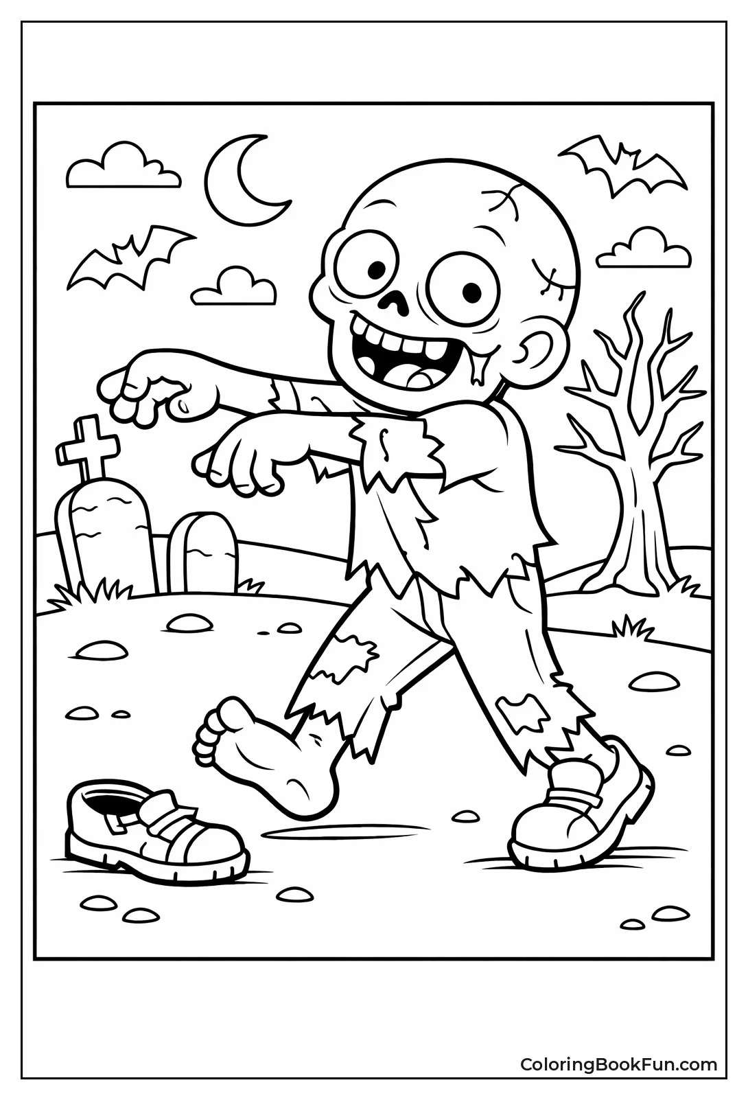 Bald Zombie Walking Happily