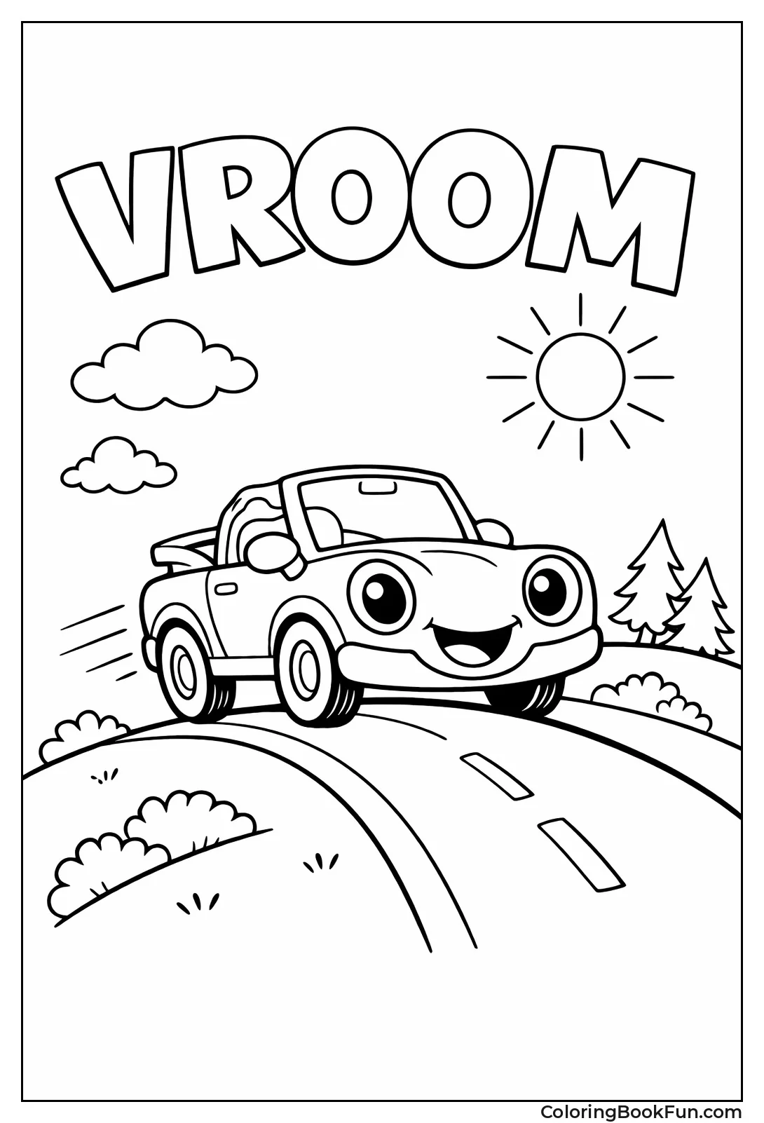 Smiling Convertible on Hill