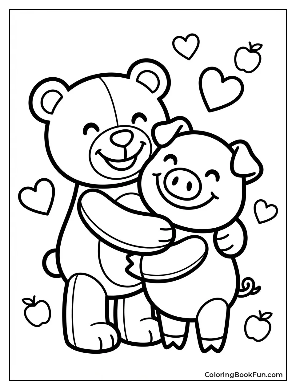 Bobby Hugging PickyPiggy Warmly