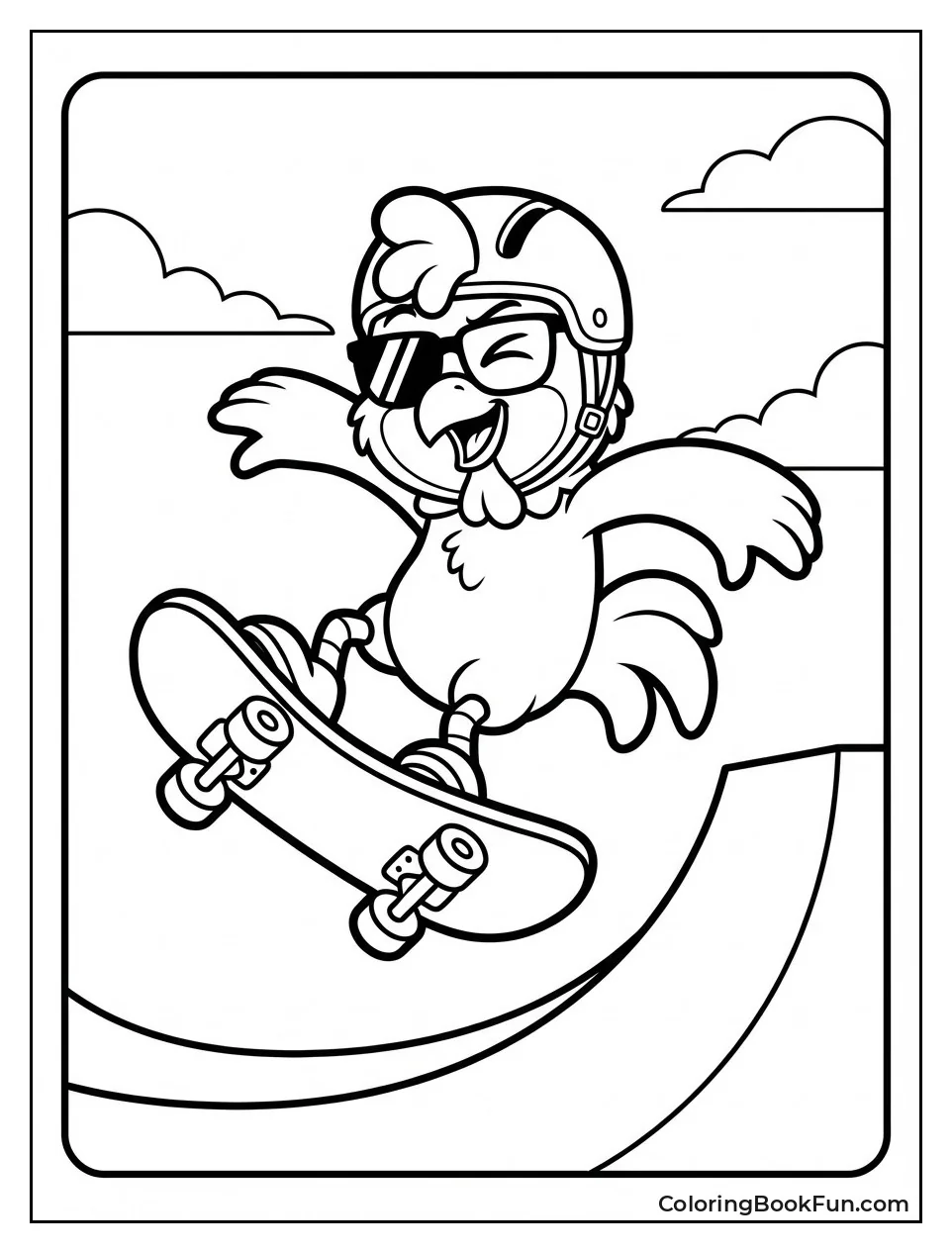 KickinChicken Doing Skateboard Trick