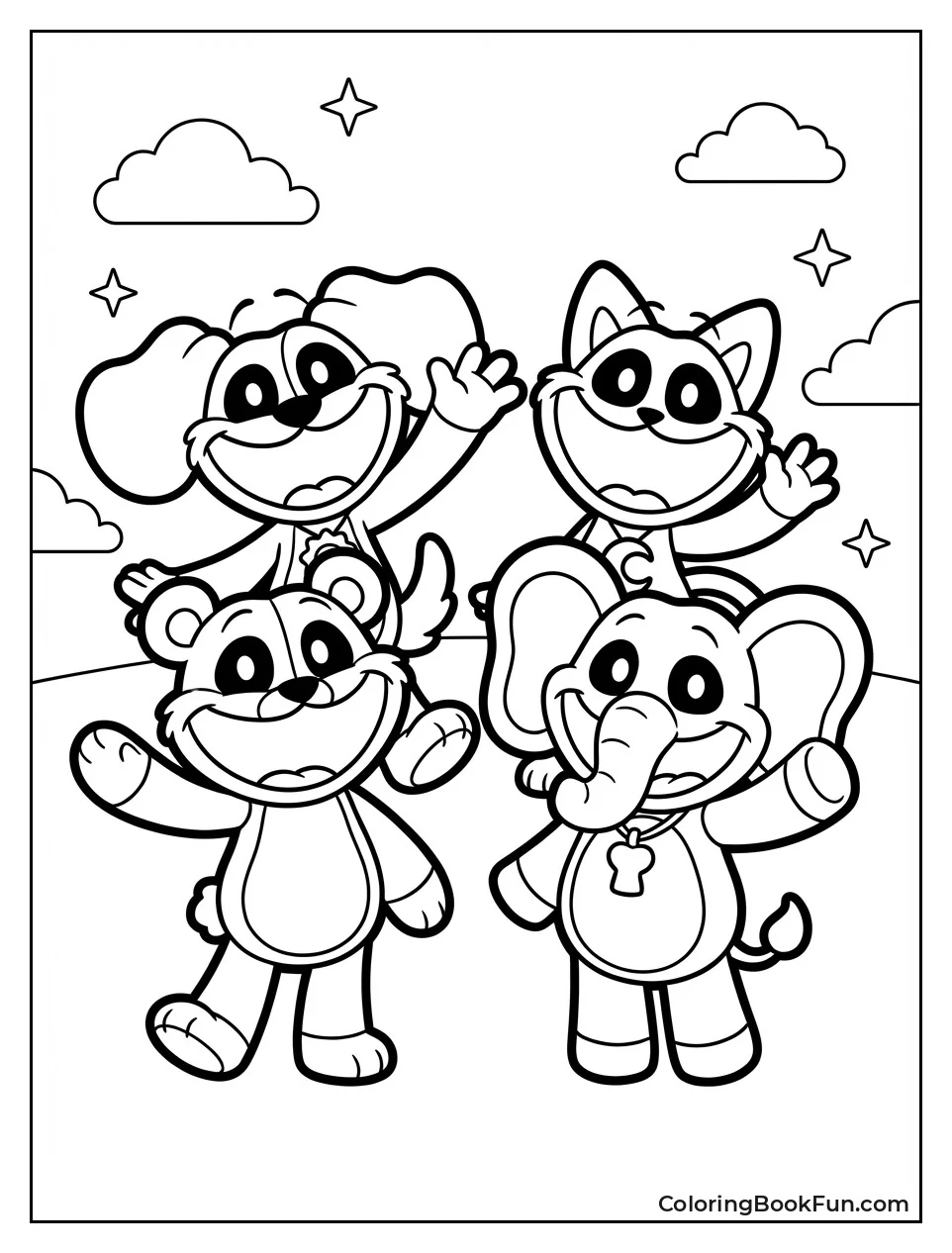 Smiling Critter Plush Toys