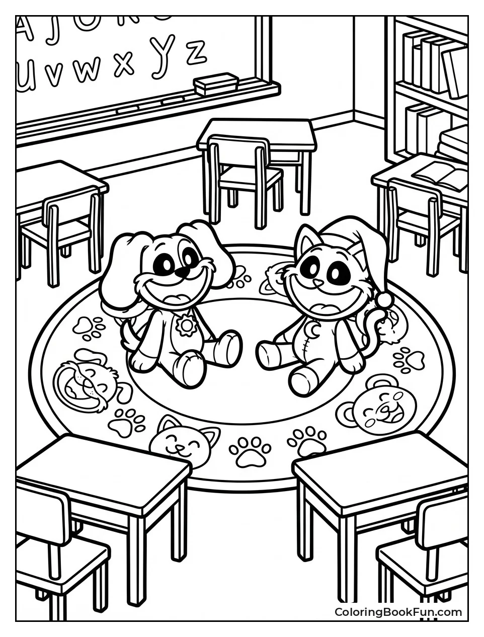 Classroom with Critter Rug