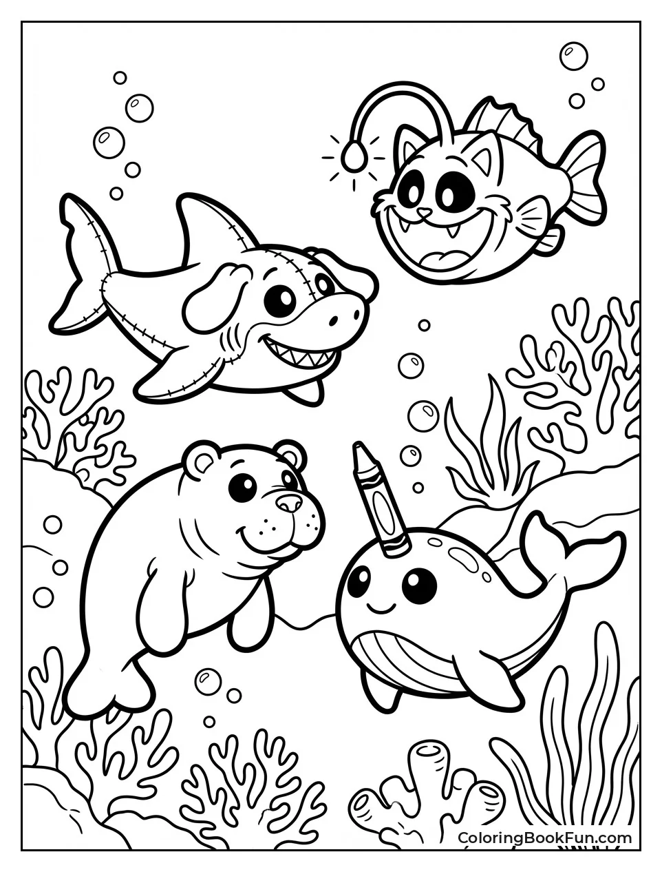 Critters Swimming Under Sea