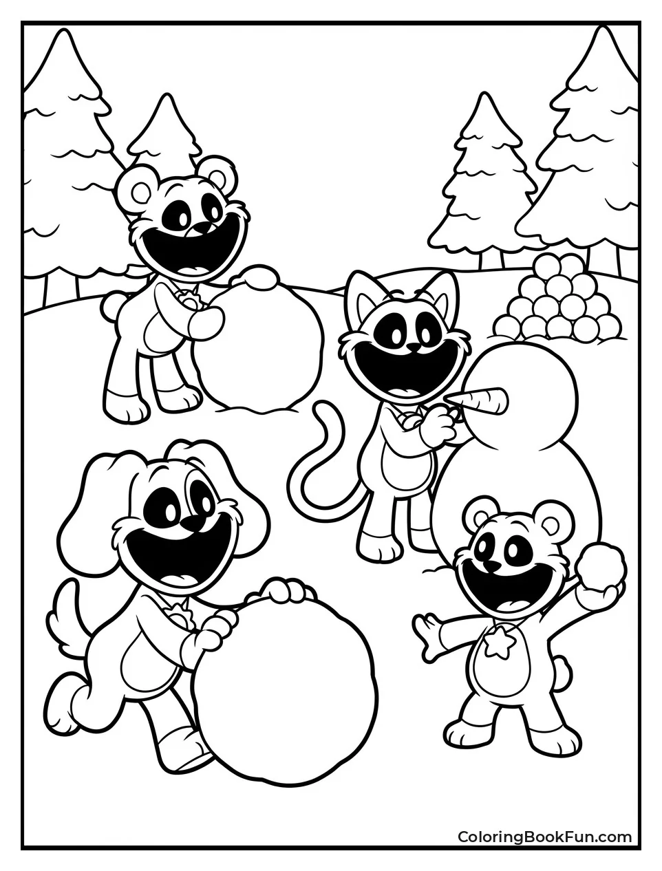 Critters Playing in Snow