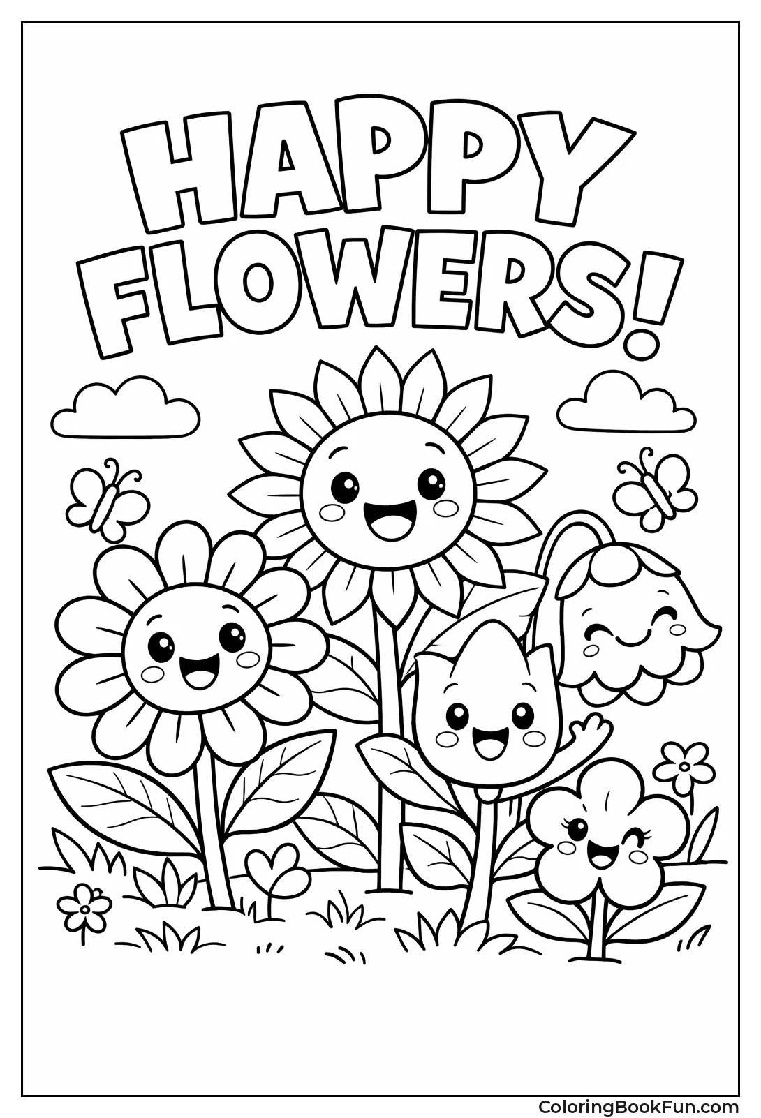 Smiling Happy Flower Faces