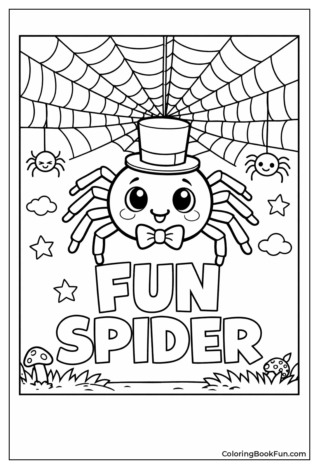 Smiling Spider Wears Top Hat