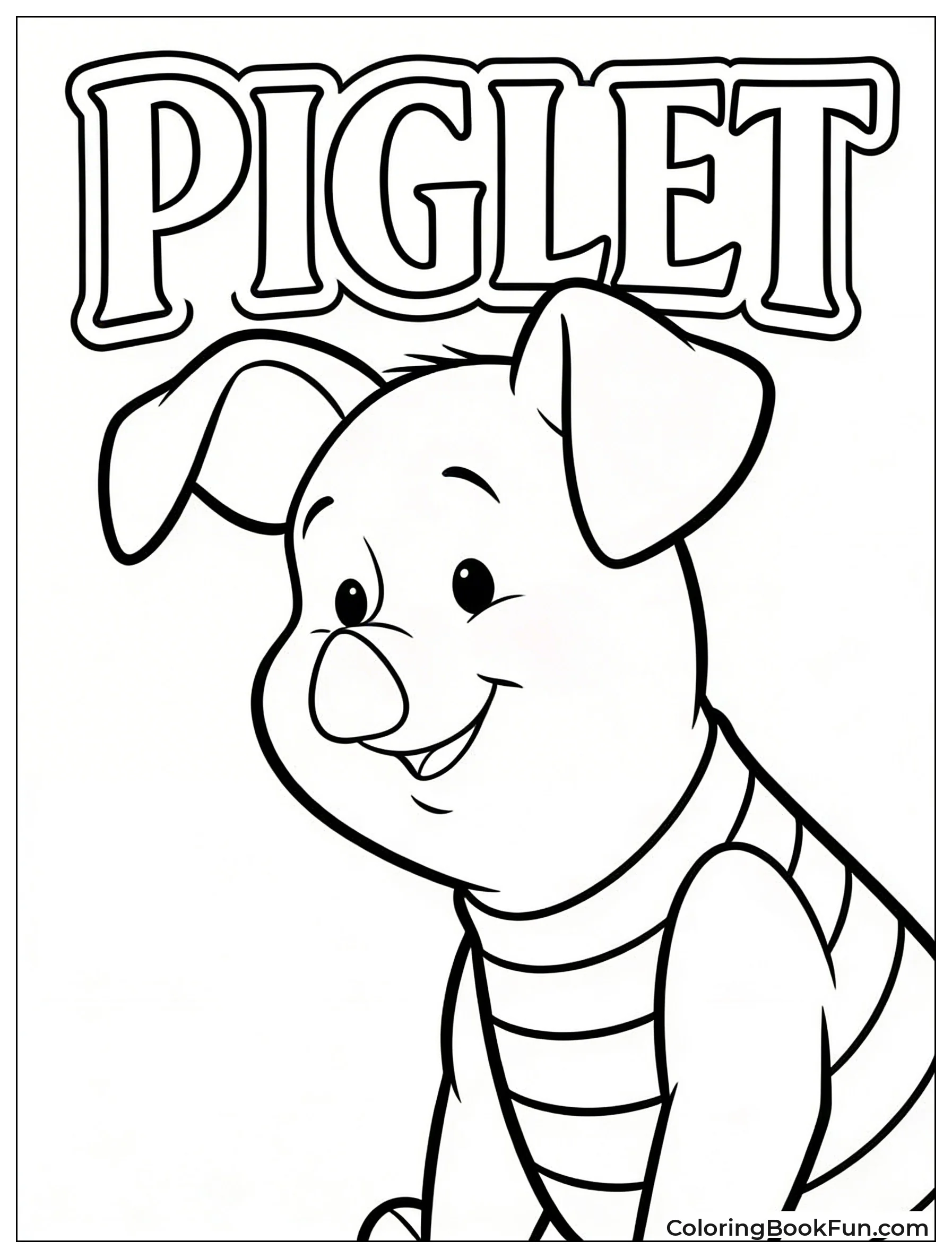 Smiling Piglet with Big Eyes