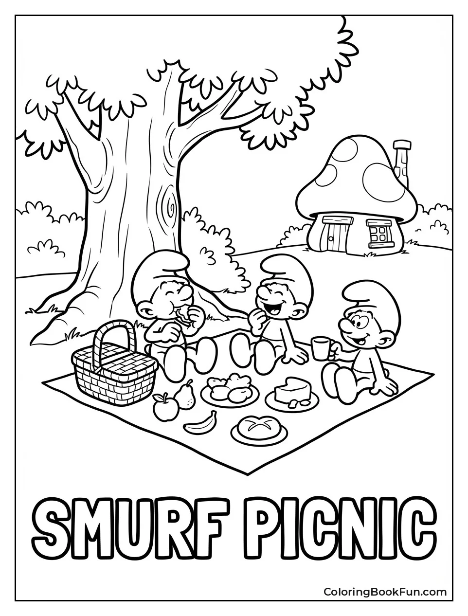 Smurfs Picnic under Tree