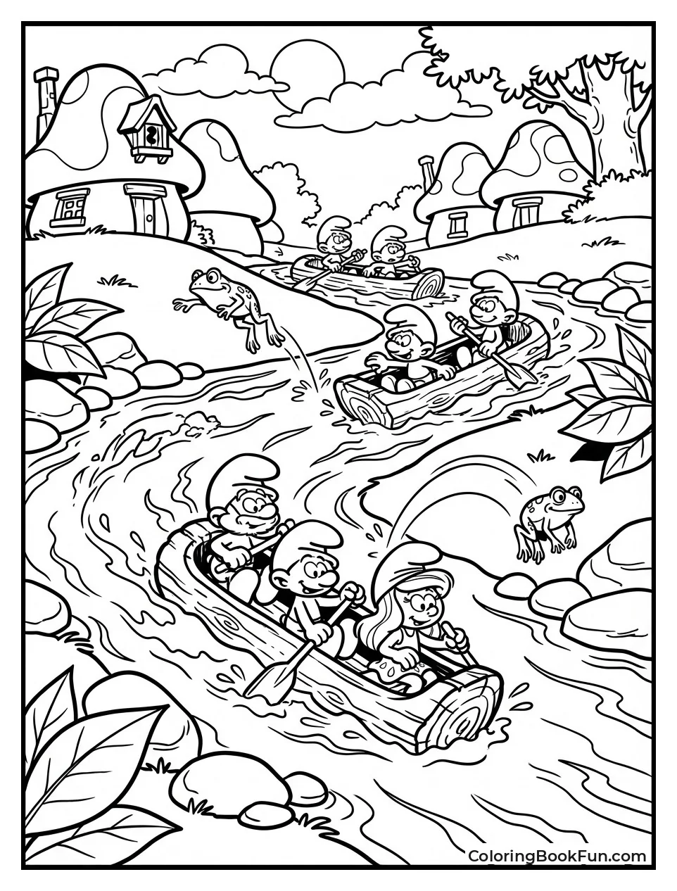 Smurfs Race Log Boats