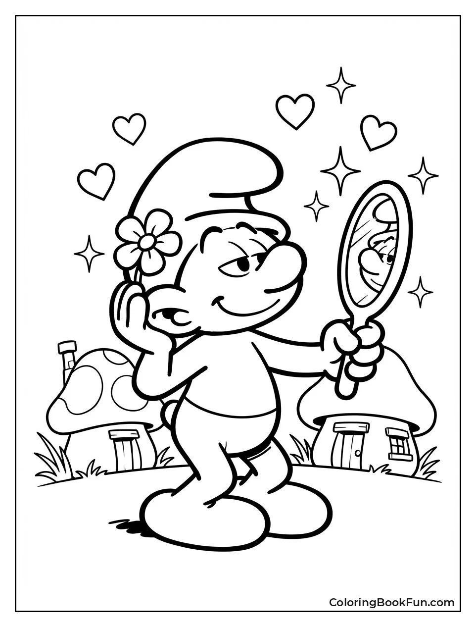 Vanity Admires Mirror Pose